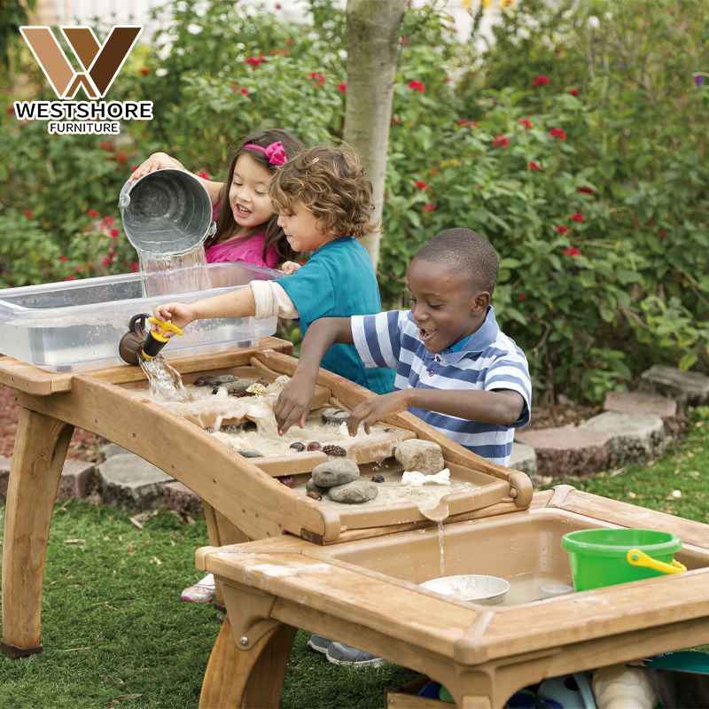 Kids Outdoor Mud Table - Montessori Kindergarten Outdoor Wooden Water Table