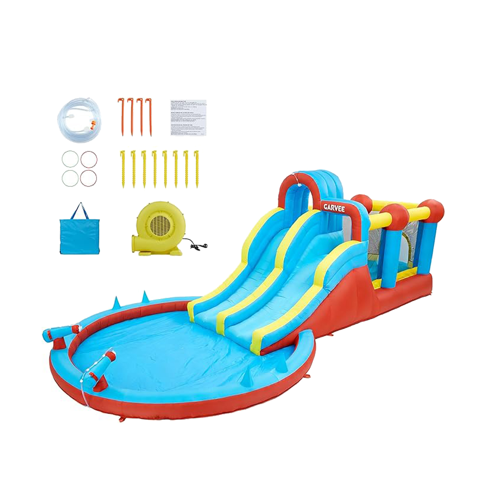 Kids Outdoor Water Slide - All-Season 8-in-1 Inflatable Water Park –