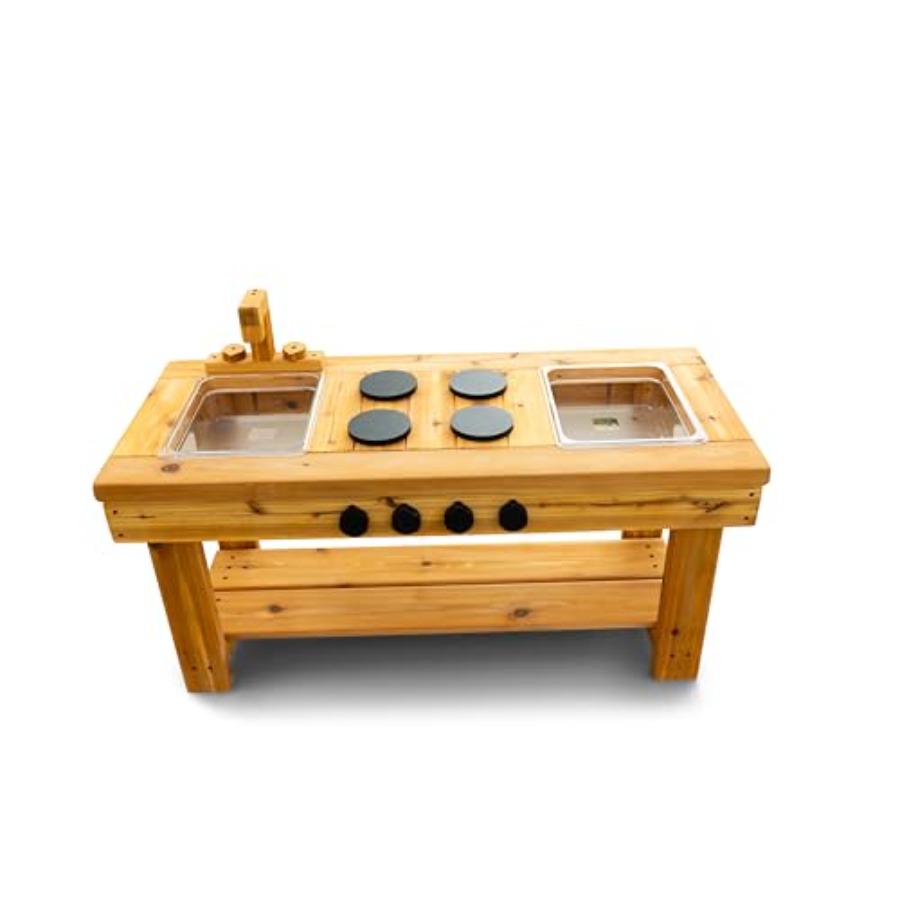 Kids Outdoor Mud Table - Cedar Outdoor Mud Kitchen Centered with