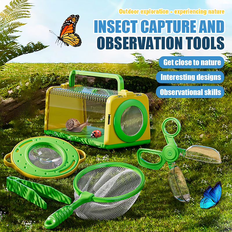 Kids Outdoor Explorer Kit - Insect Capture Cage Observation Box with