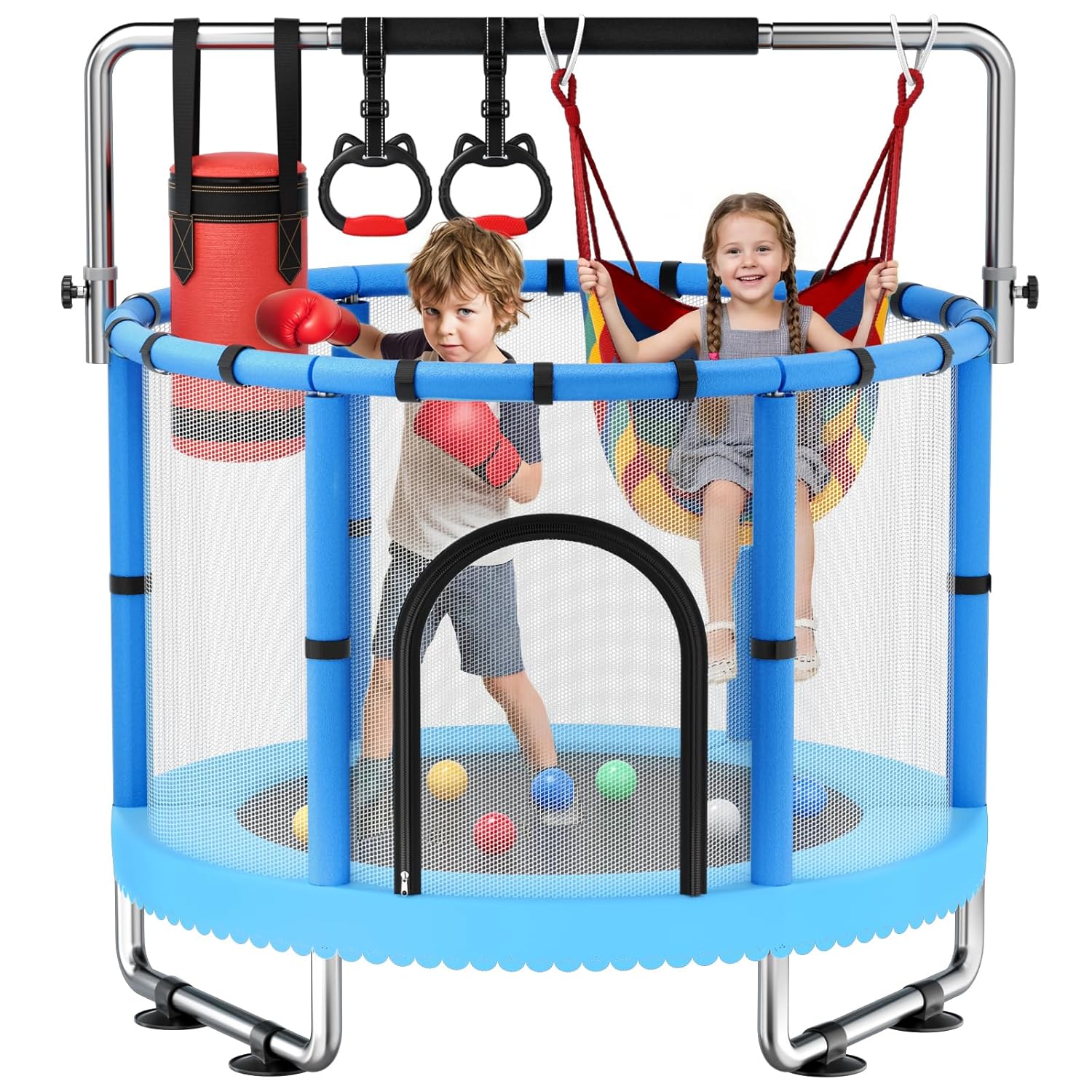 Kids Outdoor Garden Set - Toddler Trampoline,Trampoline for Kids with Enclosure,440lbs