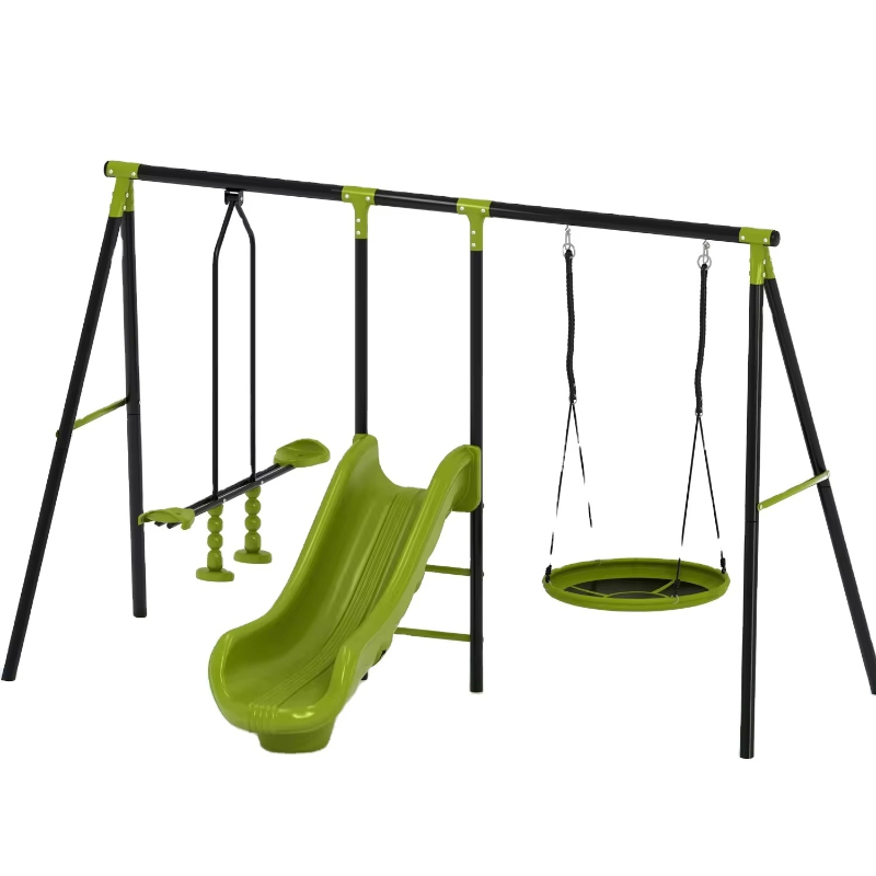 Kids Outdoor Garden Set - Kids Swing Toy Set with Basketball