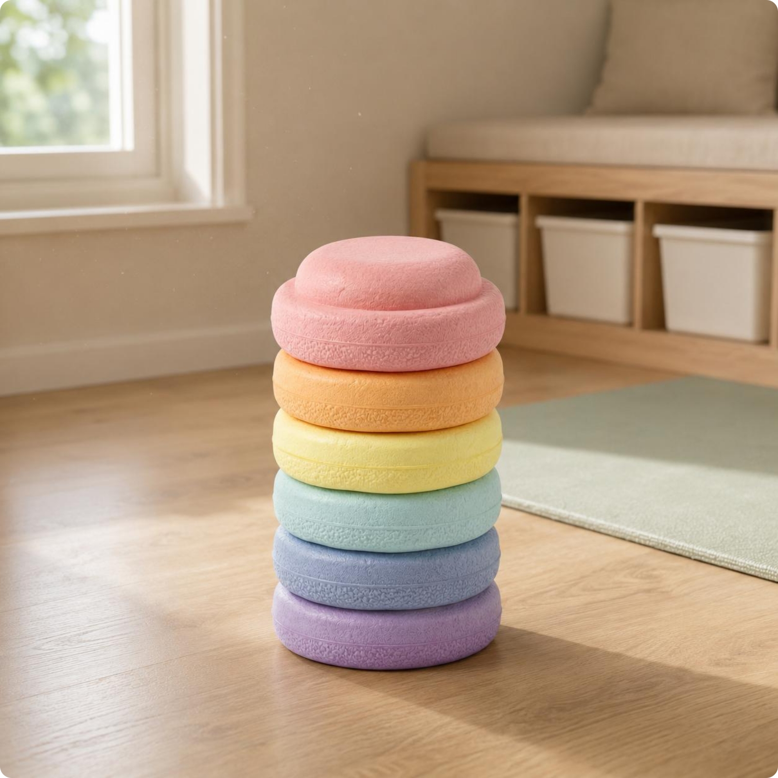 Stepping Stone Foam - 6Pcs Balance Stapstones Toys Non Slip