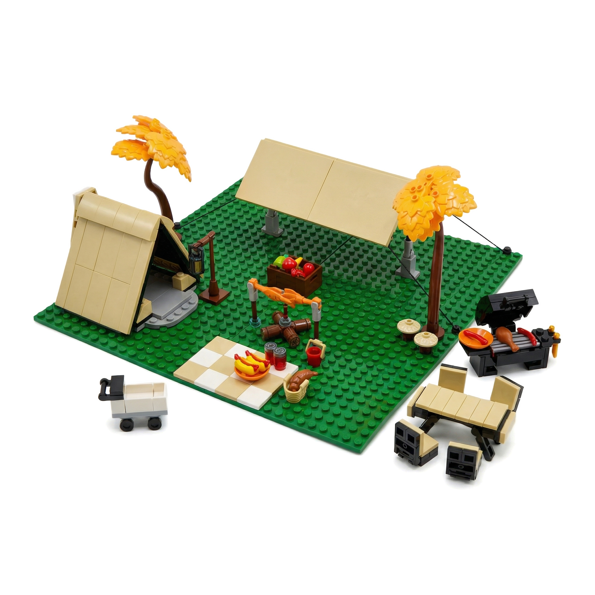 Kids Outdoor Folding Table - MOC Camping Picnicking Building Blocks Toys