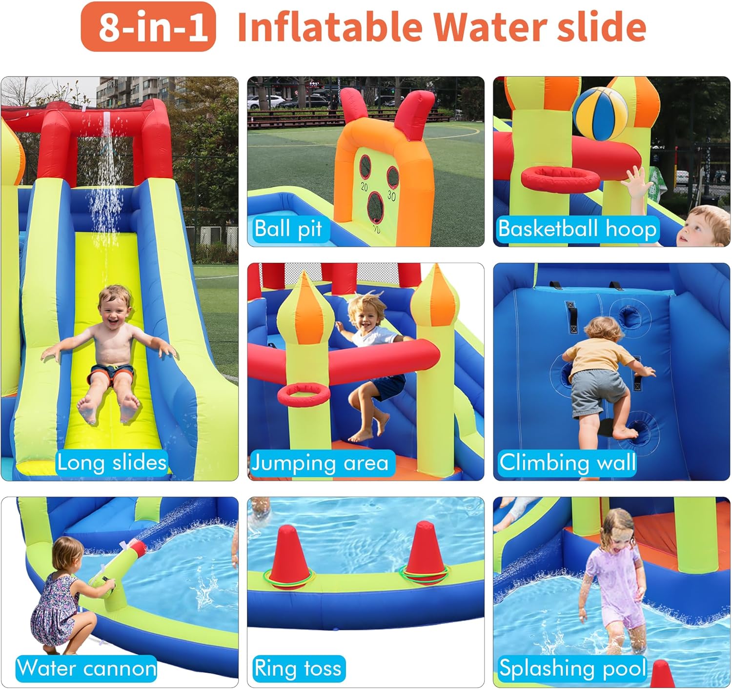 Kids Jumping Castle with Two L – Kids Outdoor Water Slide Bewertung und Preis