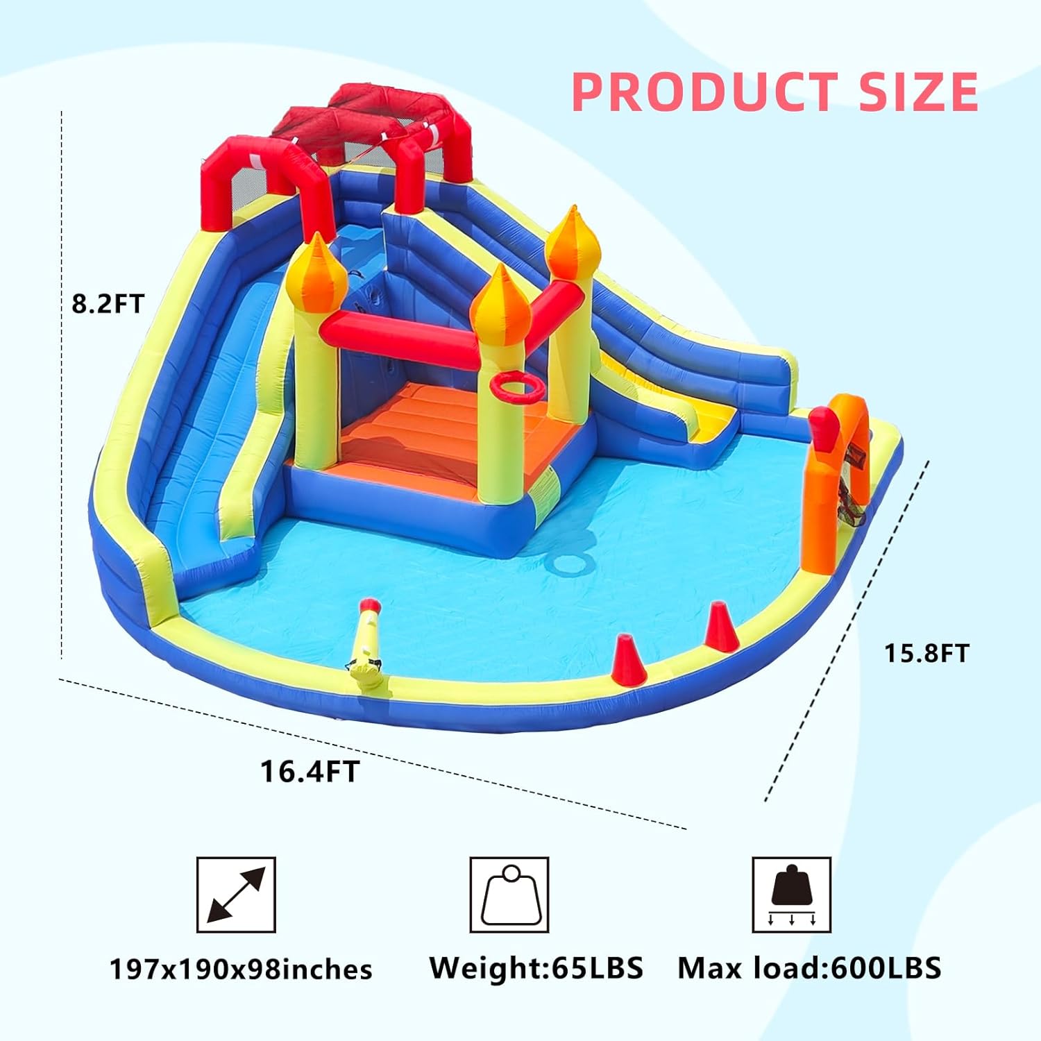 Kids Jumping Castle with Two L – Kids Outdoor Water Slide Bewertung und Preis