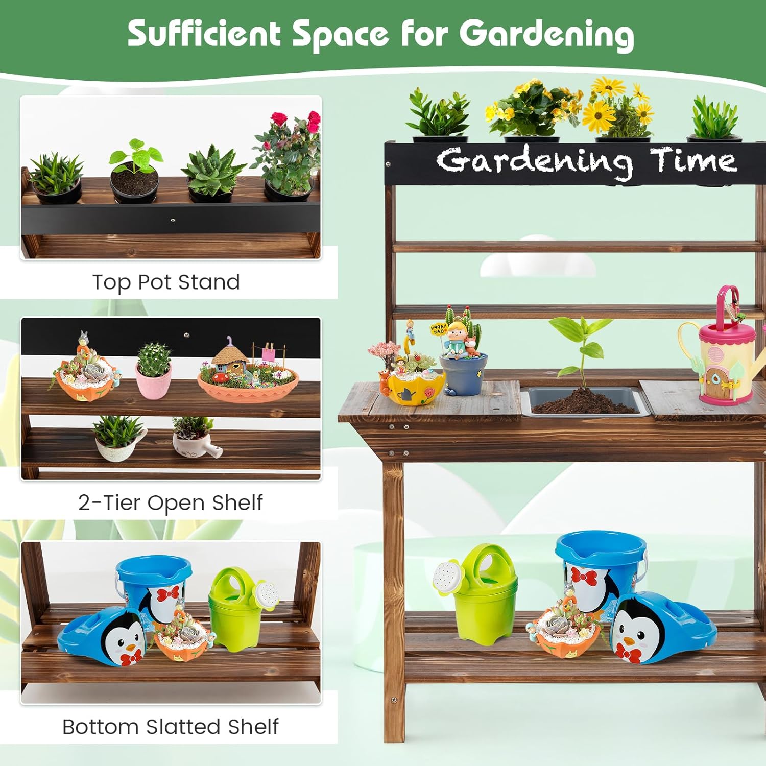 Mud Kitchen, Fir Wood Kids Pot – Kids Outdoor Mud Table Bewertung und Preis