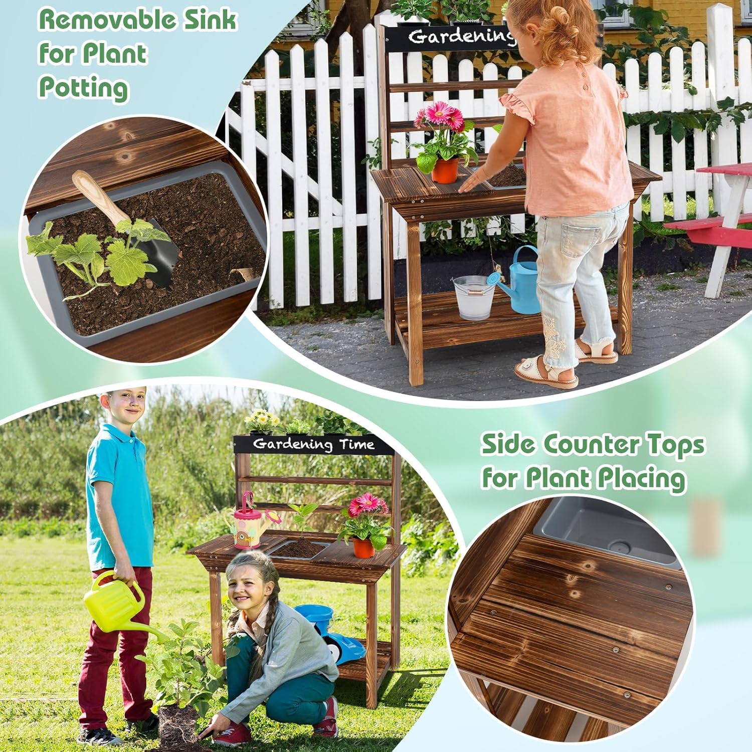 Mud Kitchen, Fir Wood Kids Pot – Kids Outdoor Mud Table Bewertung und Preis