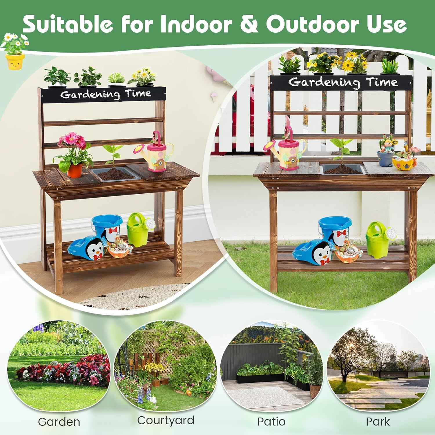 Mud Kitchen, Fir Wood Kids Pot – Kids Outdoor Mud Table Bewertung und Preis