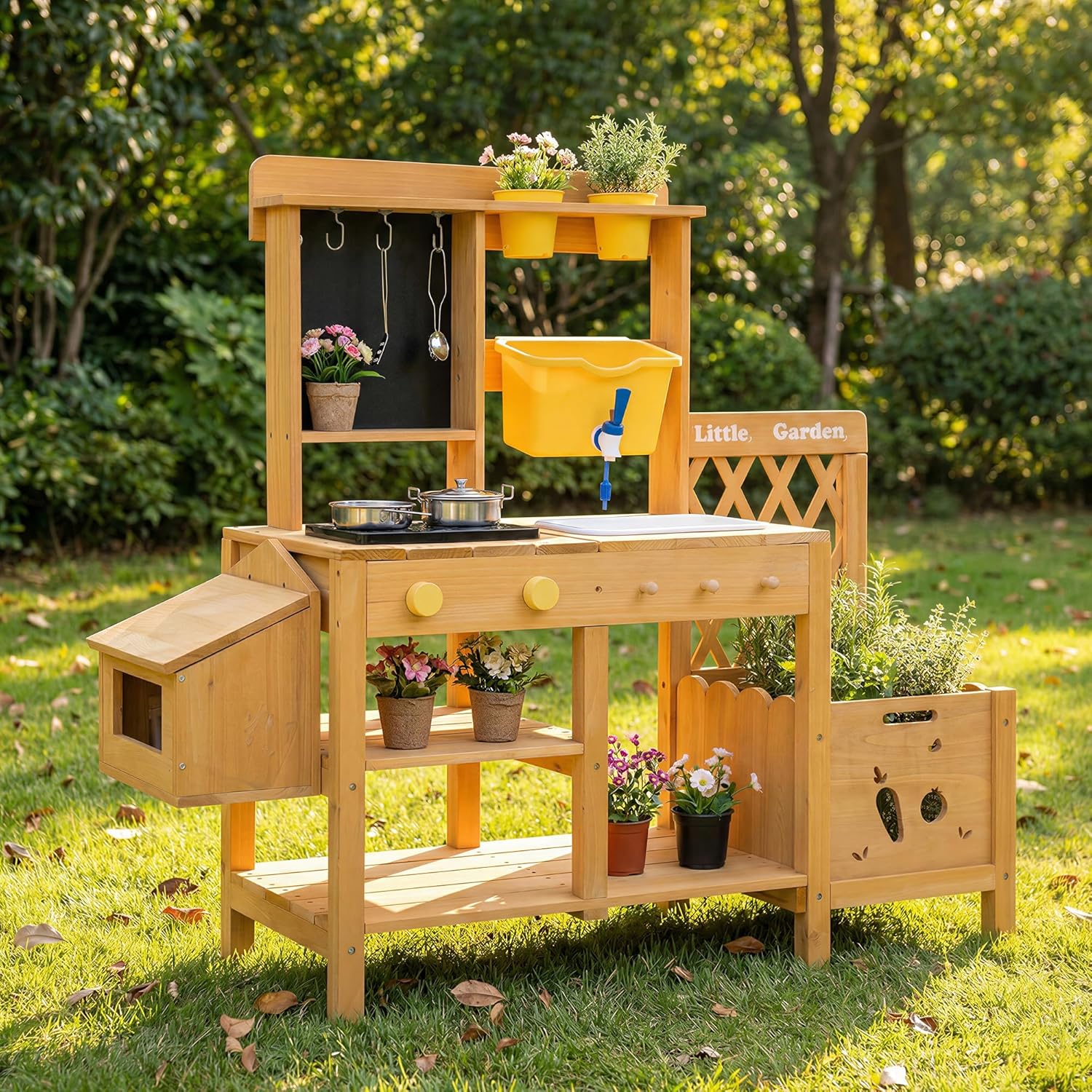 Wooden Mud Kitchen for Kids, O – Kids Outdoor Mud Table Bewertung und Preis