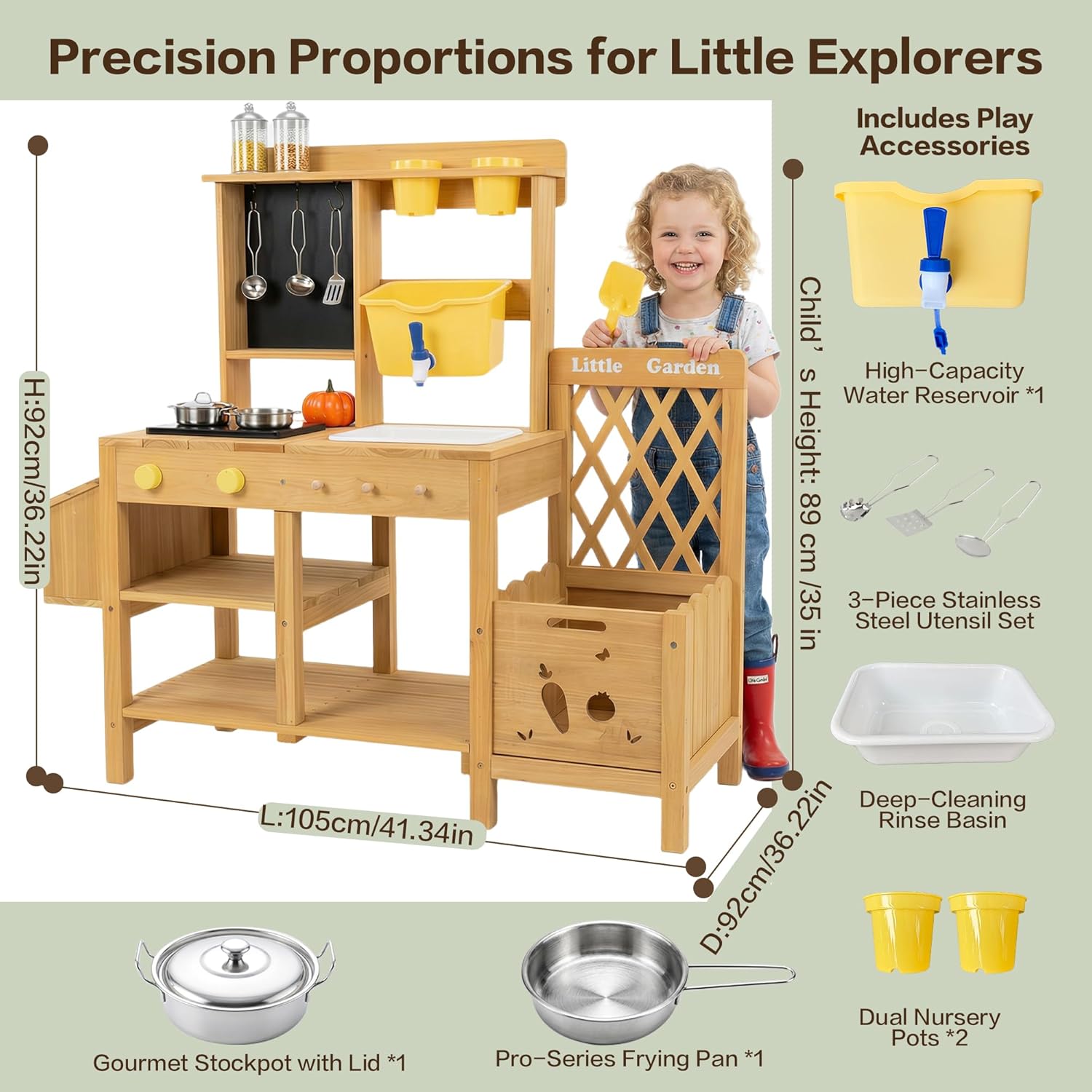 Wooden Mud Kitchen for Kids, O – Kids Outdoor Mud Table Bewertung und Preis