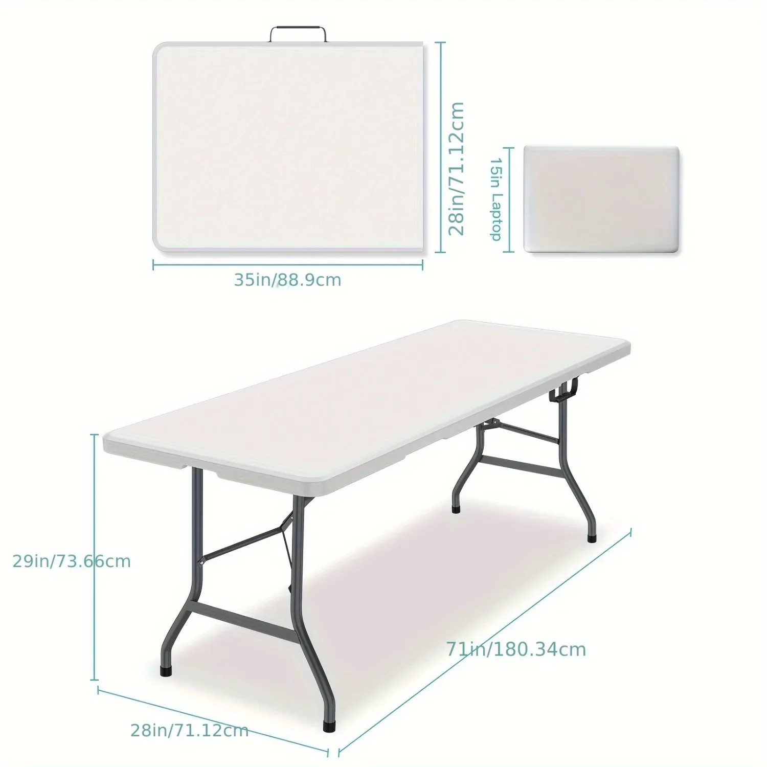 6FT Spacious Plastic Folding T – Kids Outdoor Folding Table Bewertung und Preis