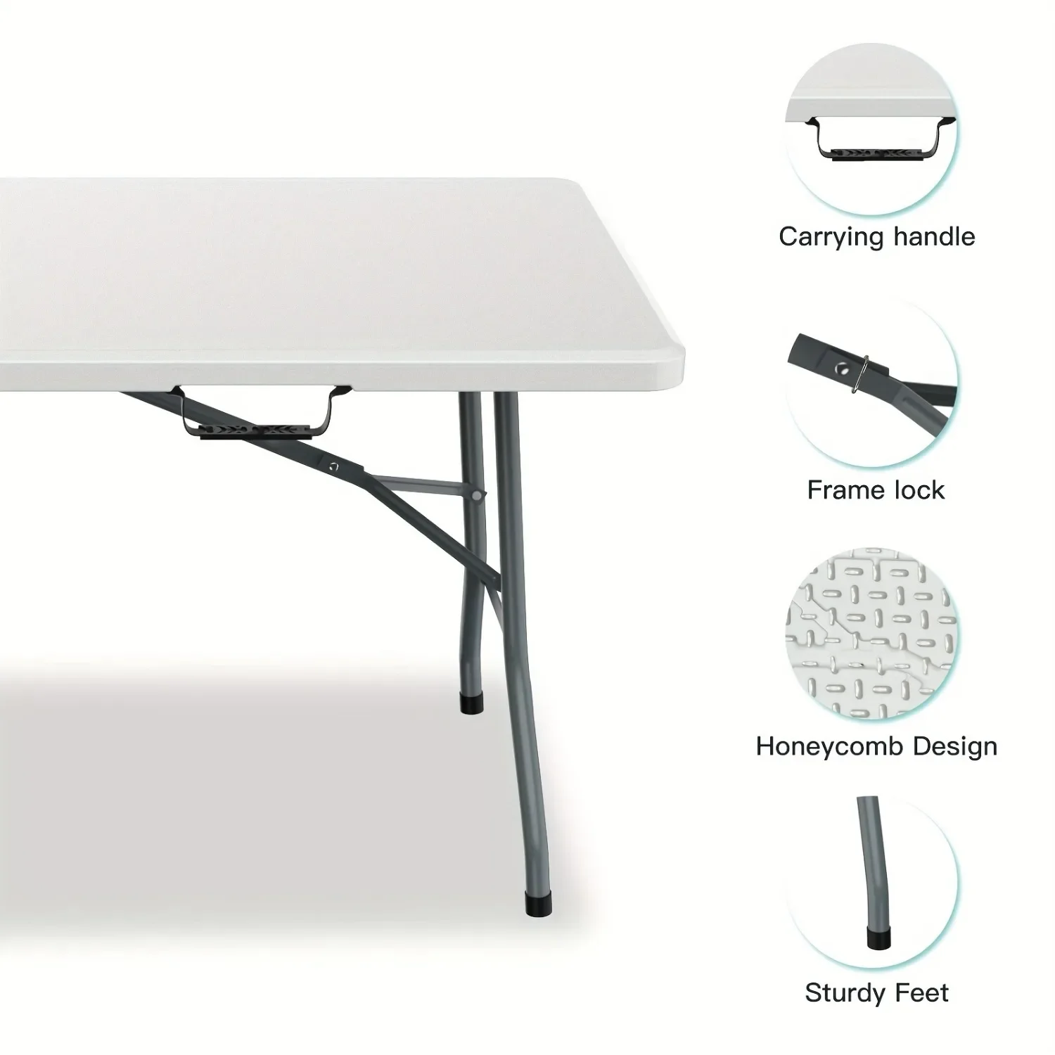 6FT Spacious Plastic Folding T – Kids Outdoor Folding Table Bewertung und Preis