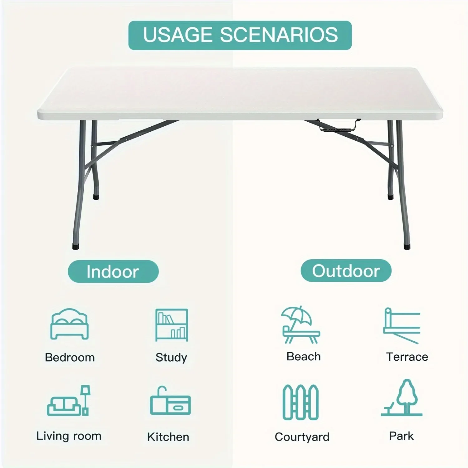 6FT Spacious Plastic Folding T – Kids Outdoor Folding Table Bewertung und Preis