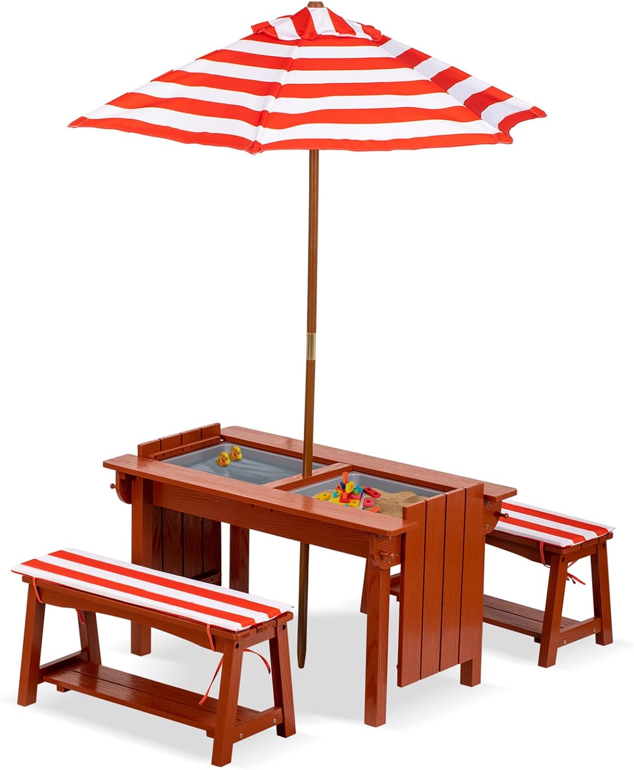 Kids Picnic Table with Umbrell – Kids Outdoor Bench With Umbrella Bewertung und Preis