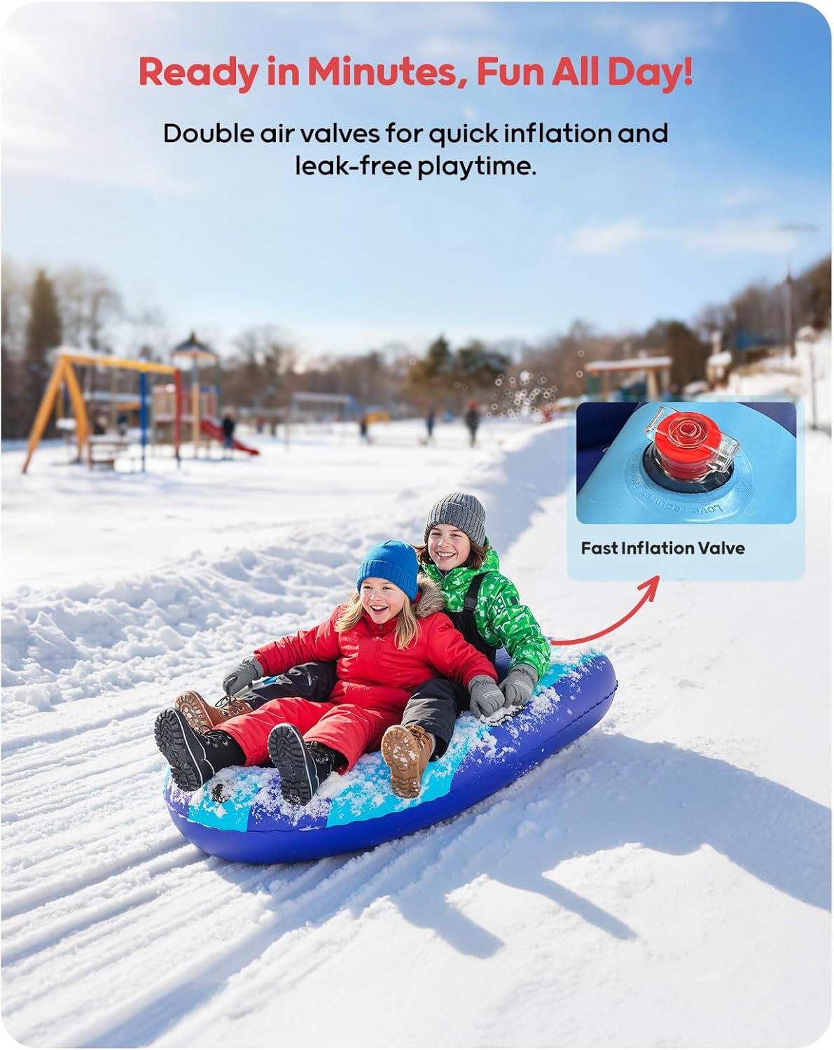 QPAU Inflatable PVC Snow Sled  – Outdoor Toys For Kids Bewertung und Preis