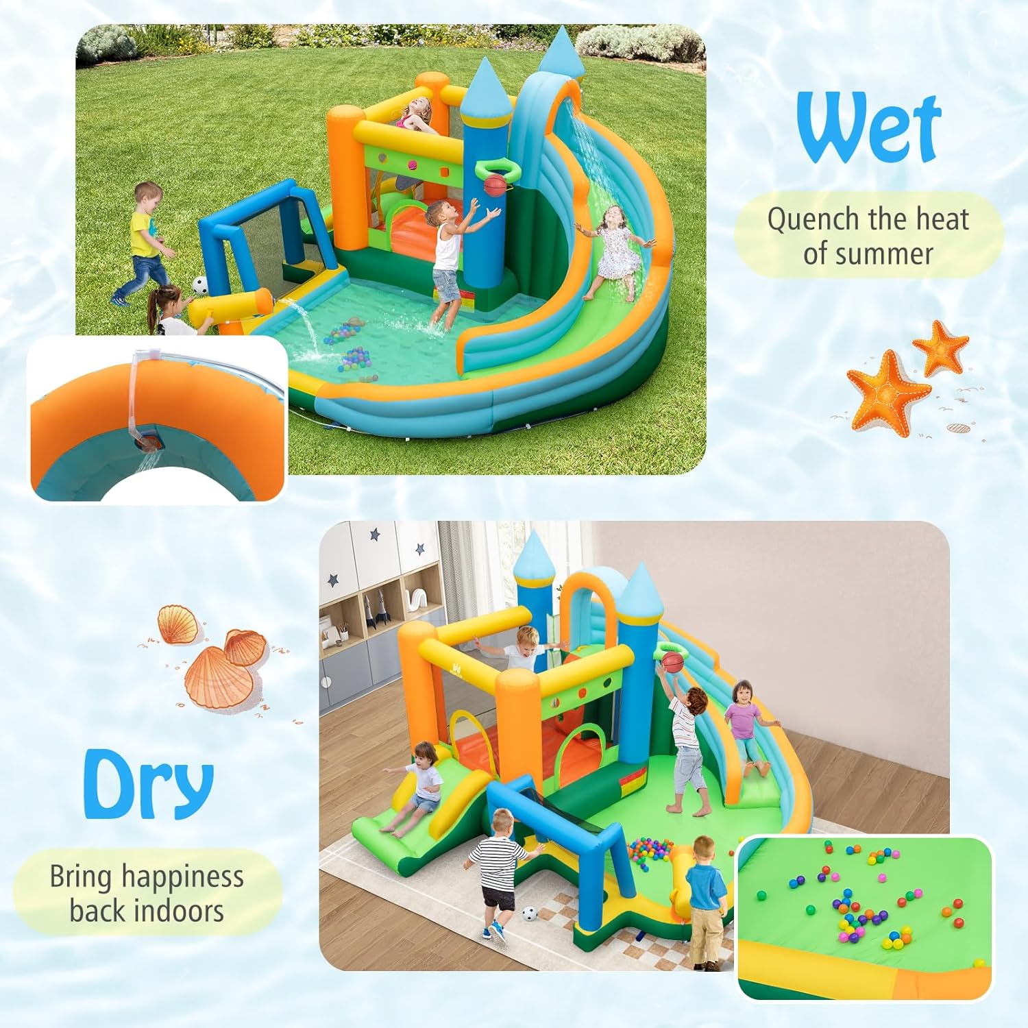 9-in-1 Inflatable Water Slide  – Kids Outdoor Water Slide Bewertung und Preis