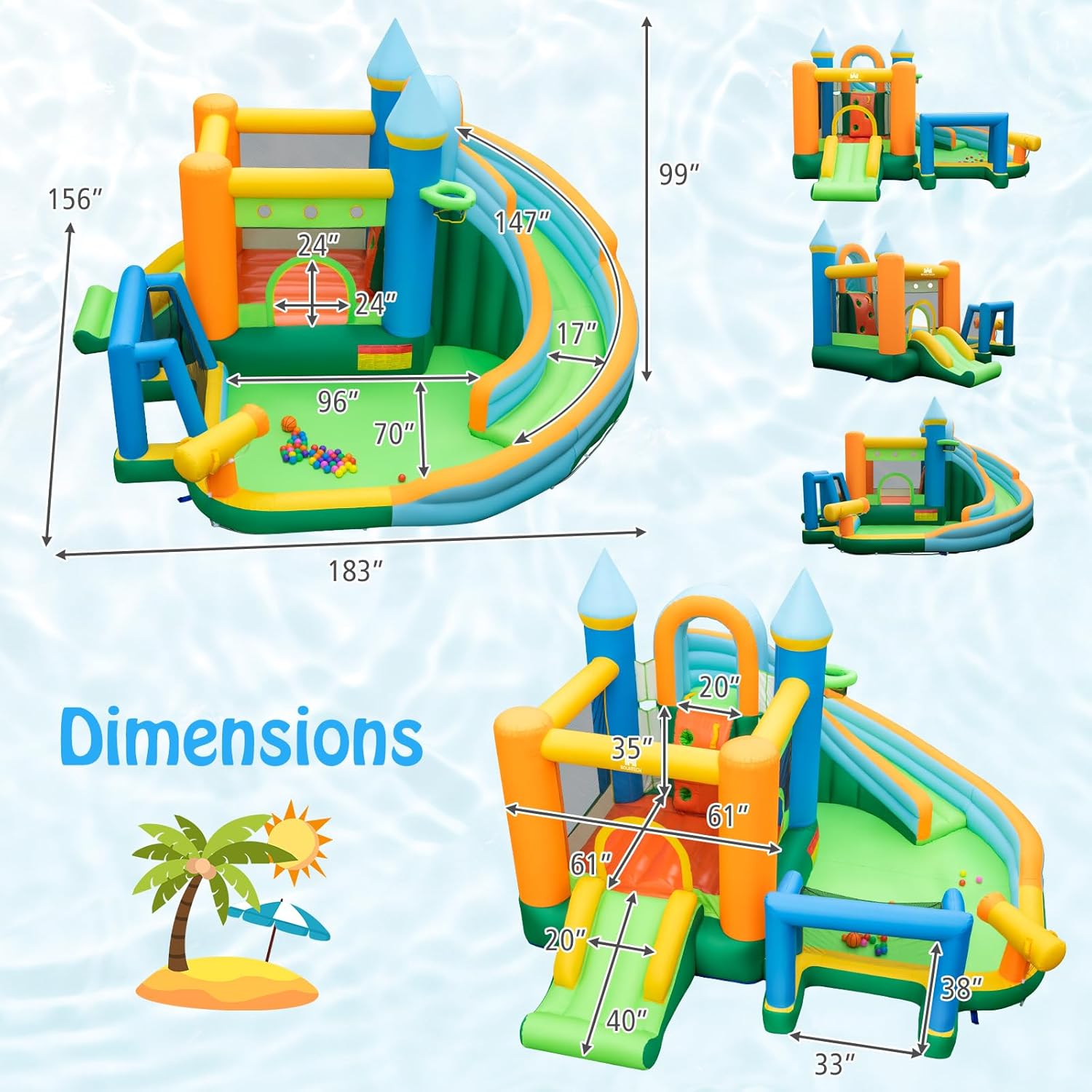 9-in-1 Inflatable Water Slide  – Kids Outdoor Water Slide Bewertung und Preis