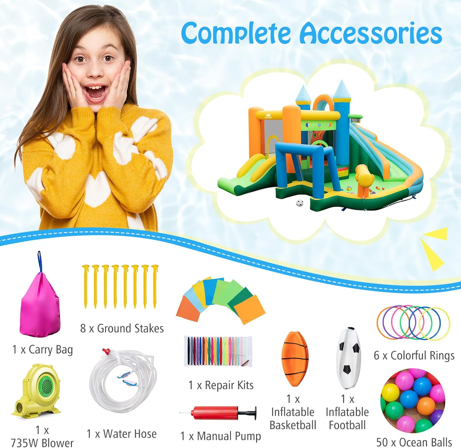 9-in-1 Inflatable Water Slide  – Kids Outdoor Water Slide Bewertung und Preis