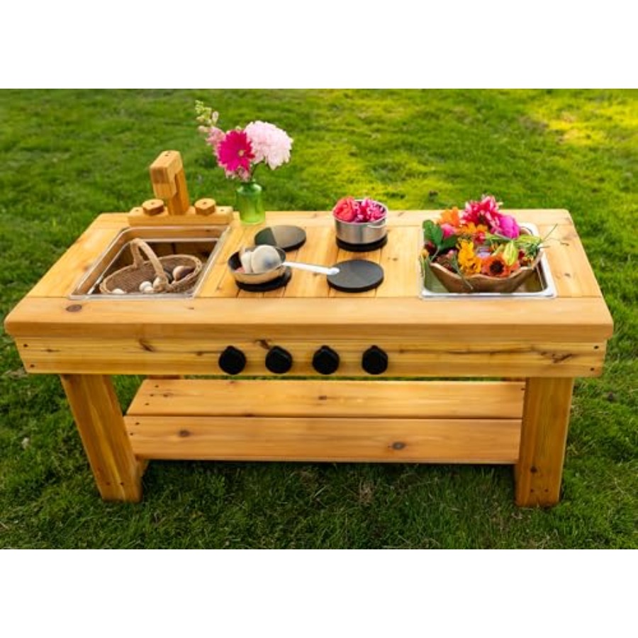 Cedar Outdoor Mud Kitchen Cent – Kids Outdoor Mud Table Bewertung und Preis