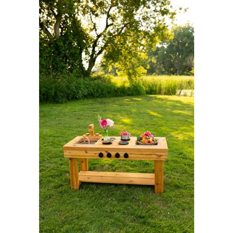 Cedar Outdoor Mud Kitchen Cent – Kids Outdoor Mud Table Bewertung und Preis
