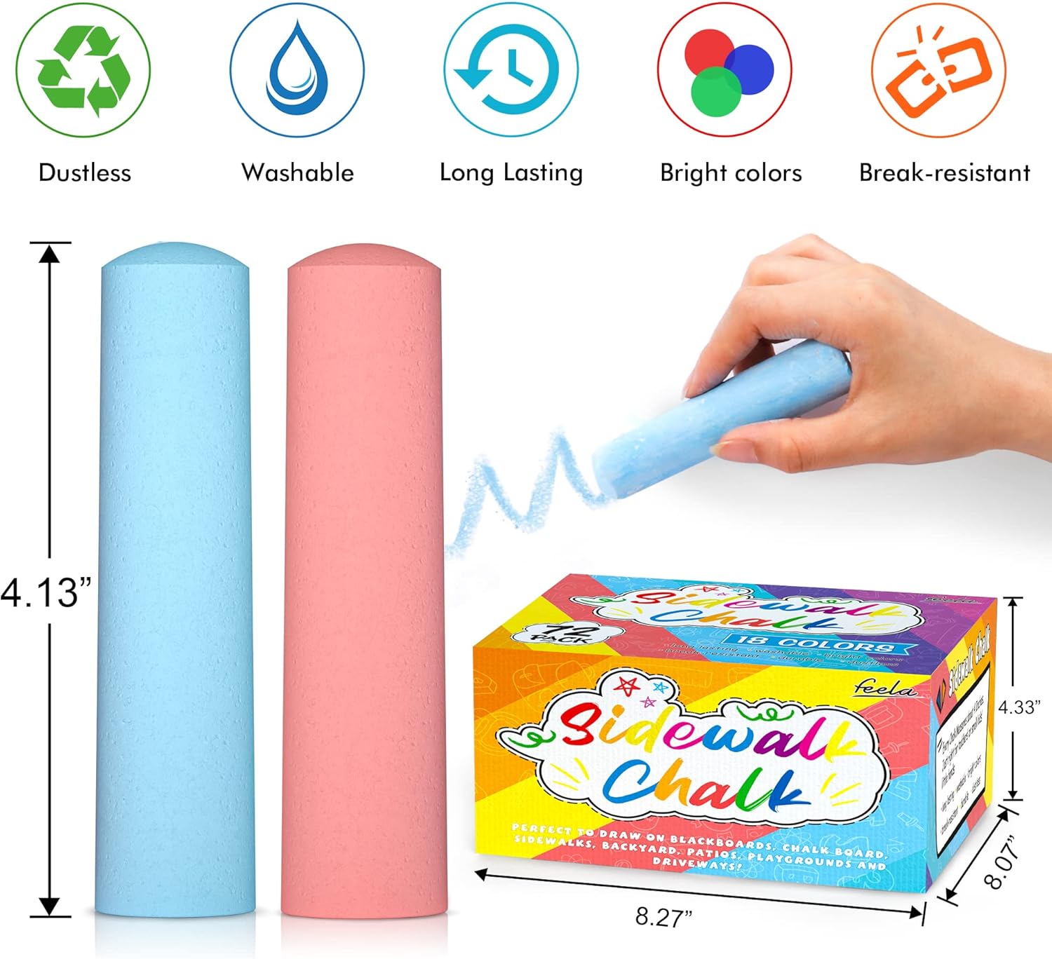 Jumbo Sidewalk Chalk Set for K – Chalk Outdoor Jumbo Bewertung und Preis