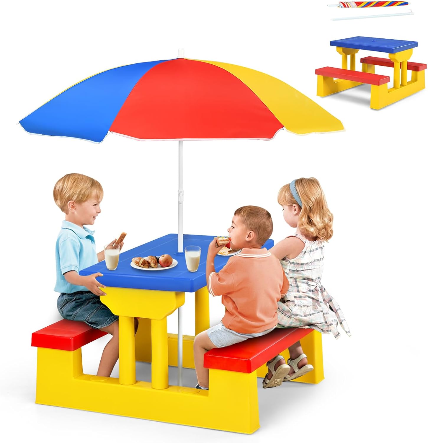 ARMILE Kids Picnic Table, Kids – Kids Outdoor Bench With Umbrella Bewertung und Preis