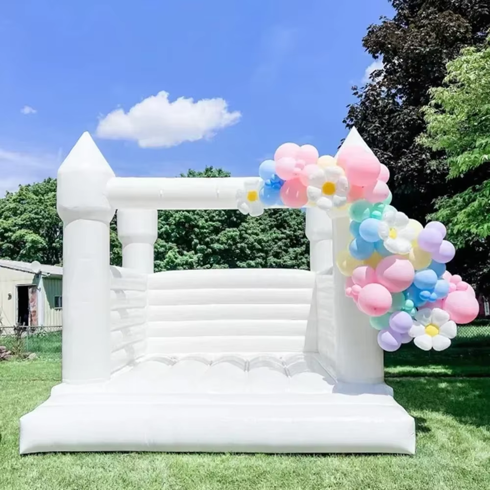 White Inflatable Bounce House  – Outdoor Toys For Kids Bewertung und Preis