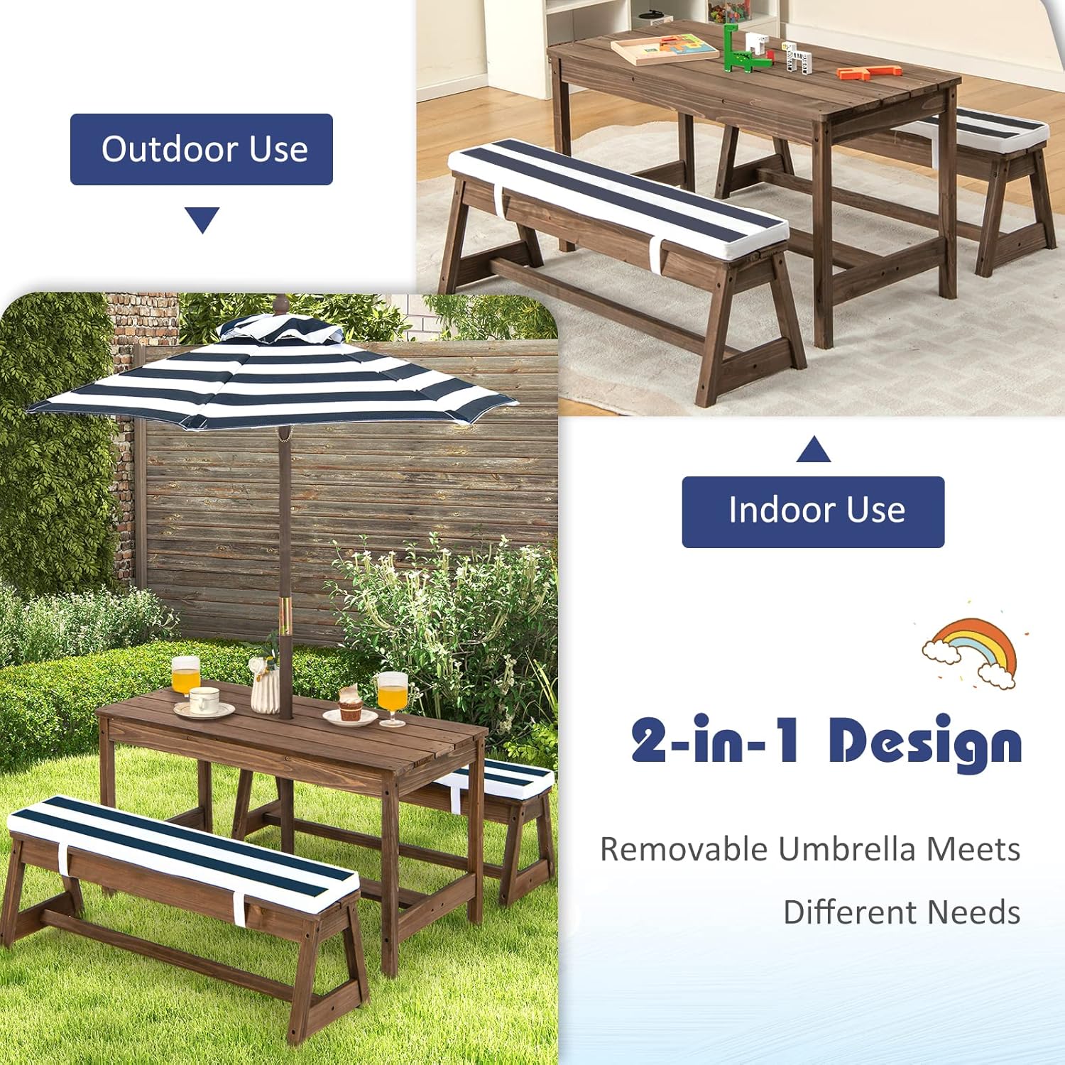 Height Adjustable Wooden Kids  – Kids Outdoor Garden Set Bewertung und Preis