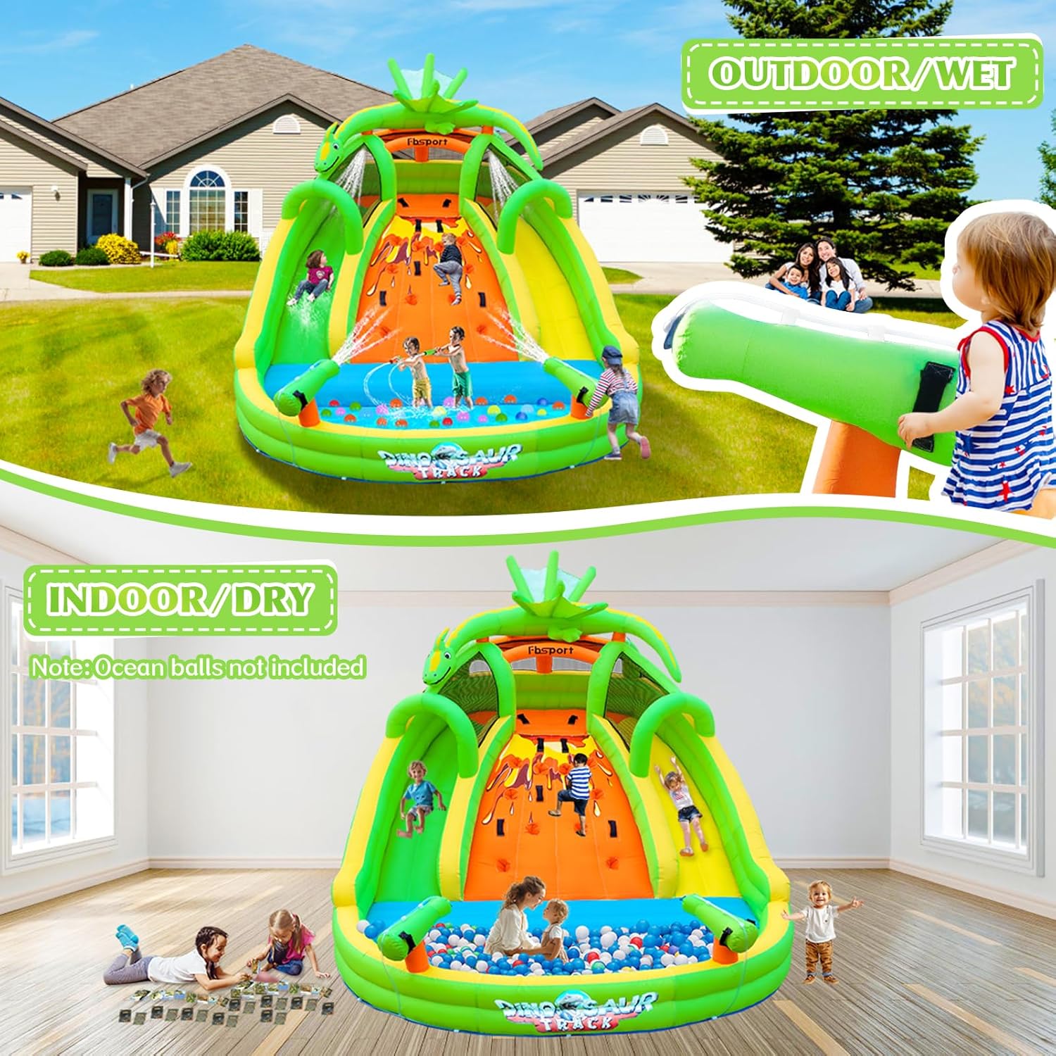 Kids Inflatable Bounce House w – Kids Outdoor Water Slide Bewertung und Preis