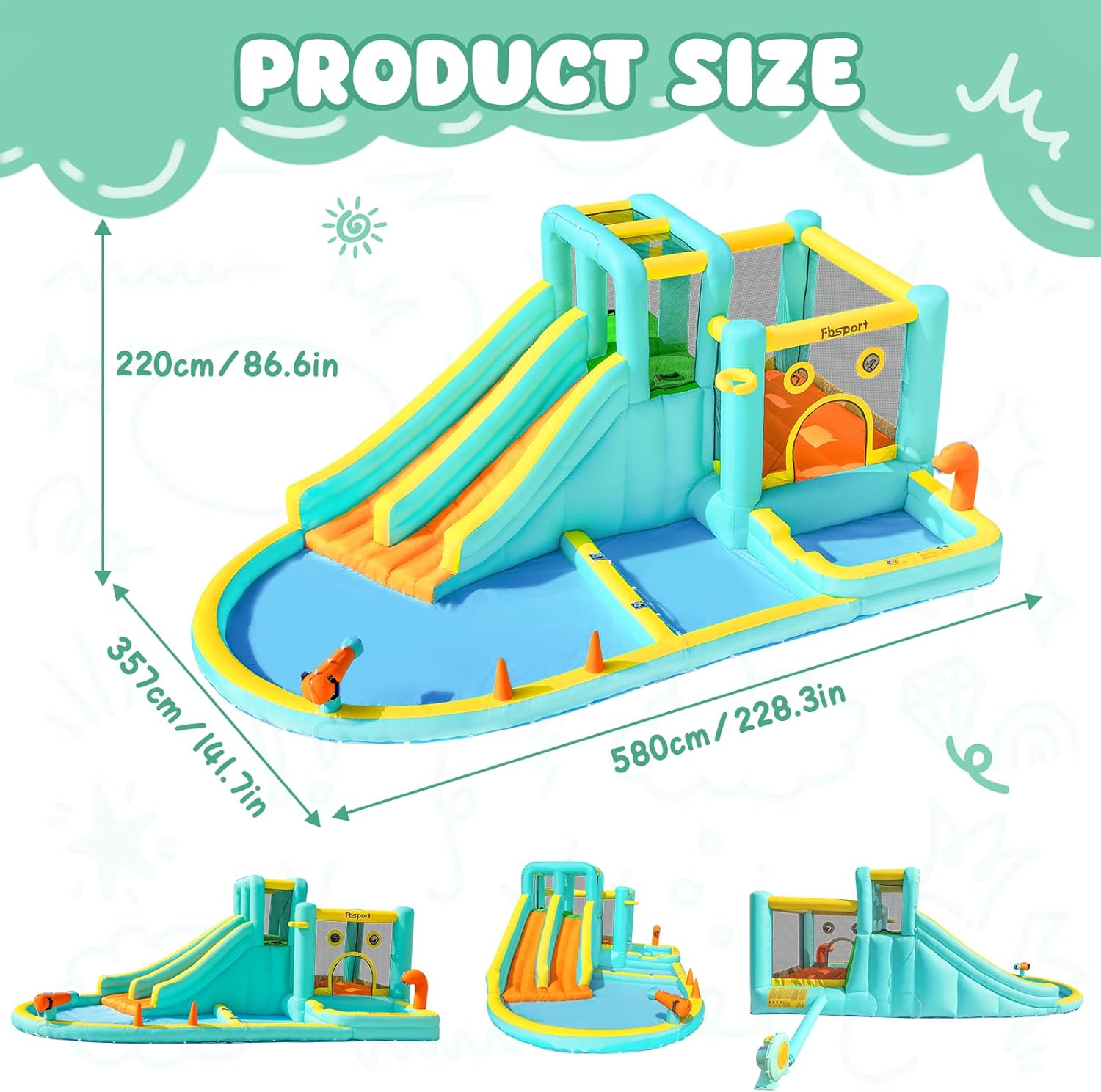 Double Slide Inflatable Water  – Kids Outdoor Water Slide Bewertung und Preis