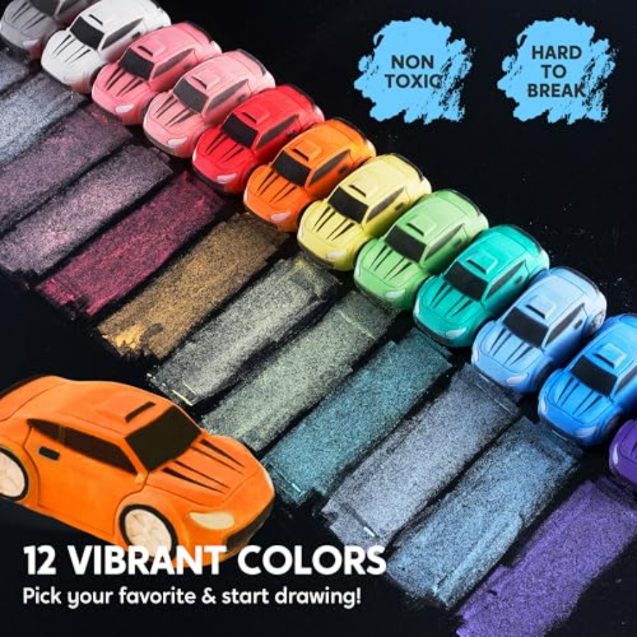 24PCS Race Car Sidewalk Chalk  – Chalk Outdoor Jumbo Bewertung und Preis