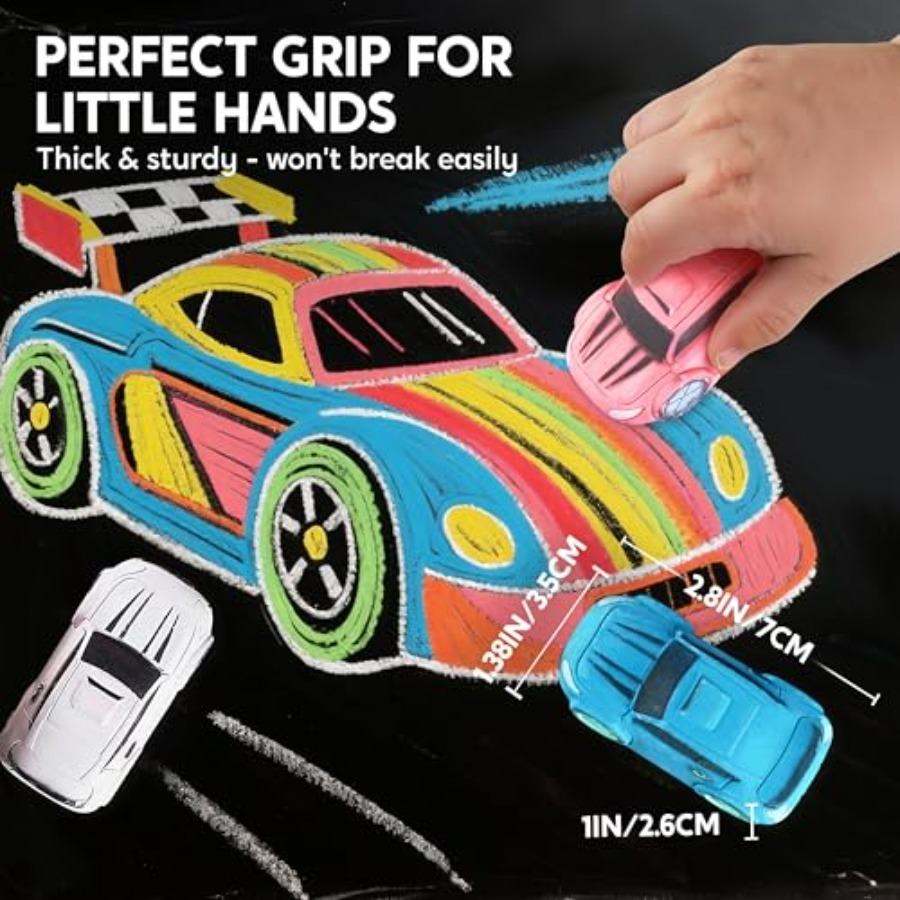 24PCS Race Car Sidewalk Chalk  – Chalk Outdoor Jumbo Bewertung und Preis