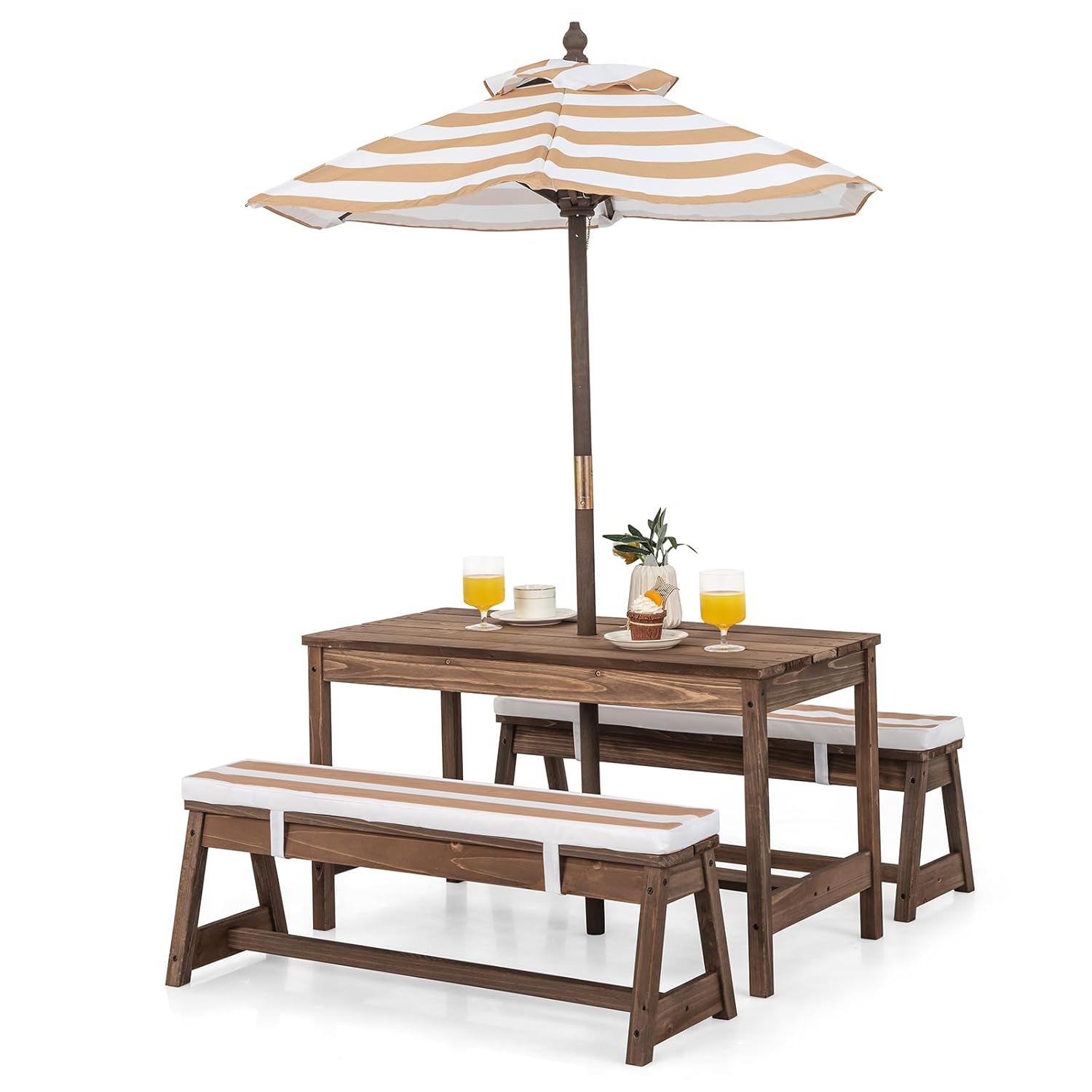 Kids Picnic Table, Outdoor Woo – Kids Outdoor Bench With Umbrella Bewertung und Preis