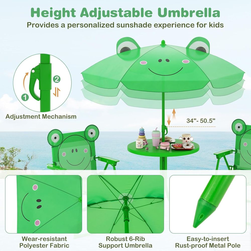Green Height-Adjustable Kids P – Kids Outdoor Folding Table Bewertung und Preis