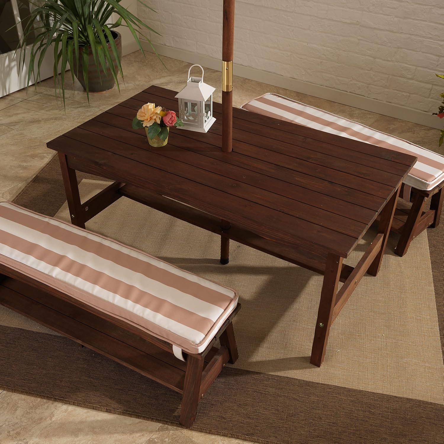 Outdoor Wooden Table & Bench S – Kids Outdoor Bench With Umbrella Bewertung und Preis
