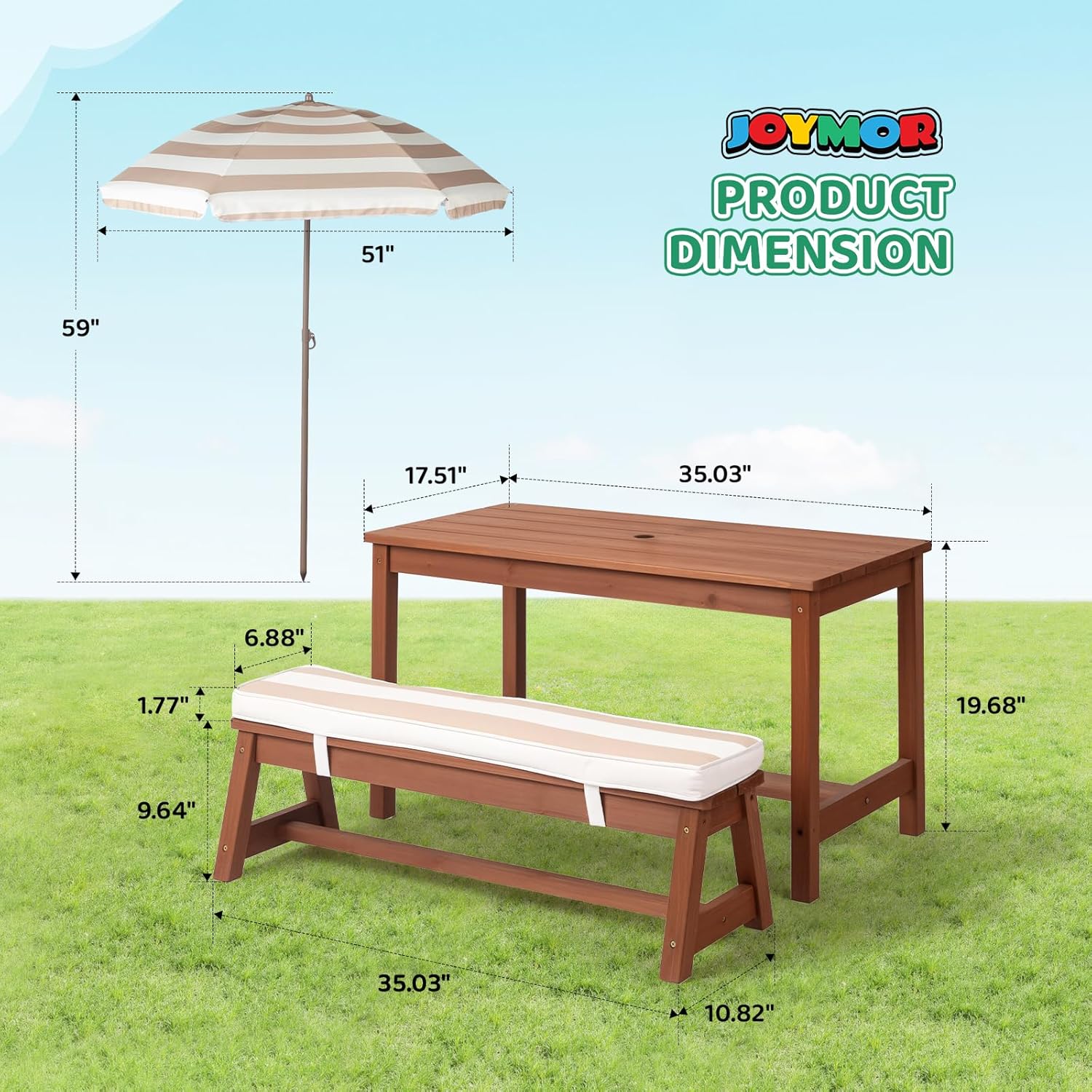 Kids Picnic Table Outdoor Wood – Kids Outdoor Bench With Umbrella Bewertung und Preis