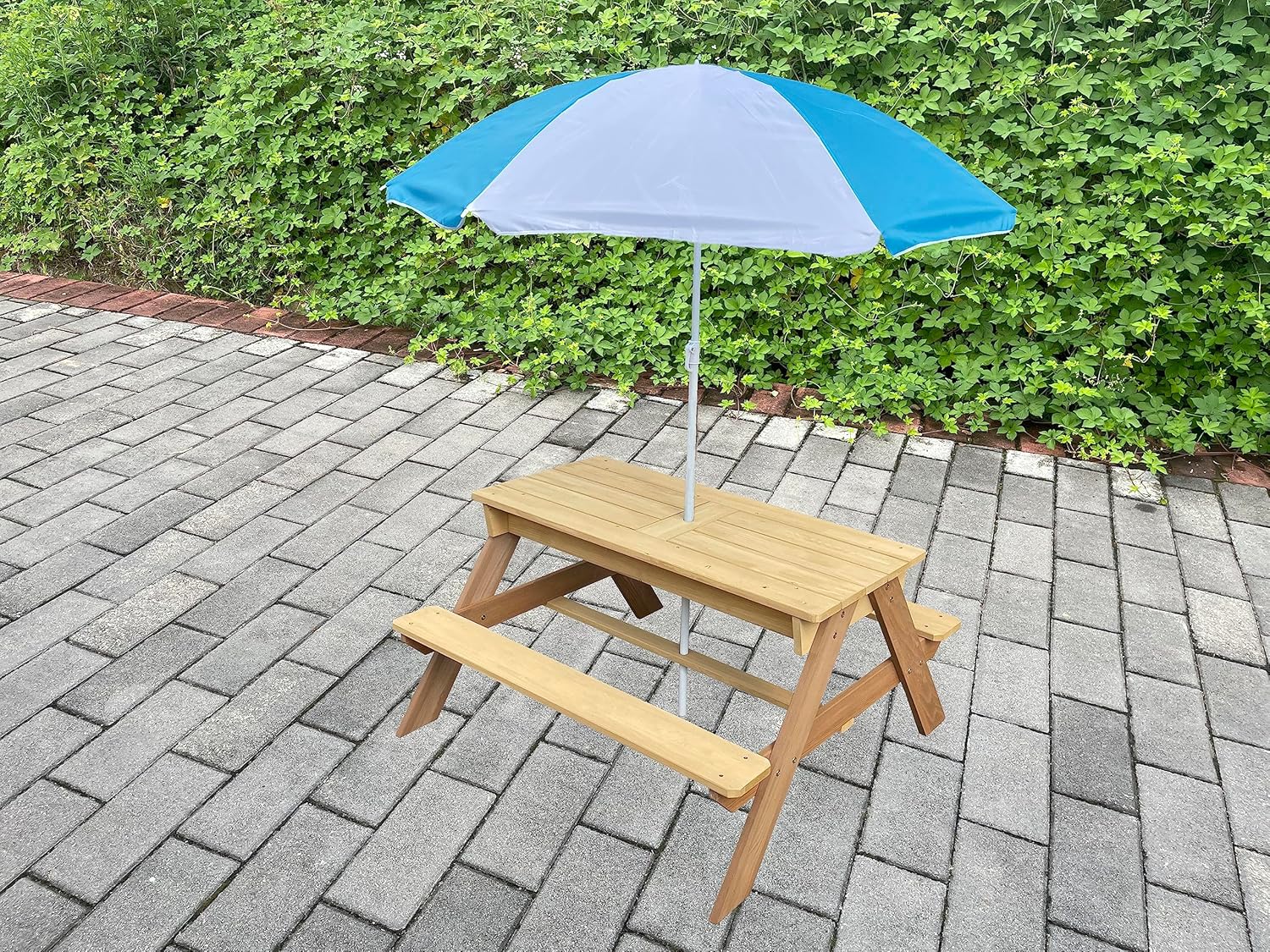 Kids 3-in-1 Sand Water Activit – Kids Outdoor Bench With Umbrella Bewertung und Preis