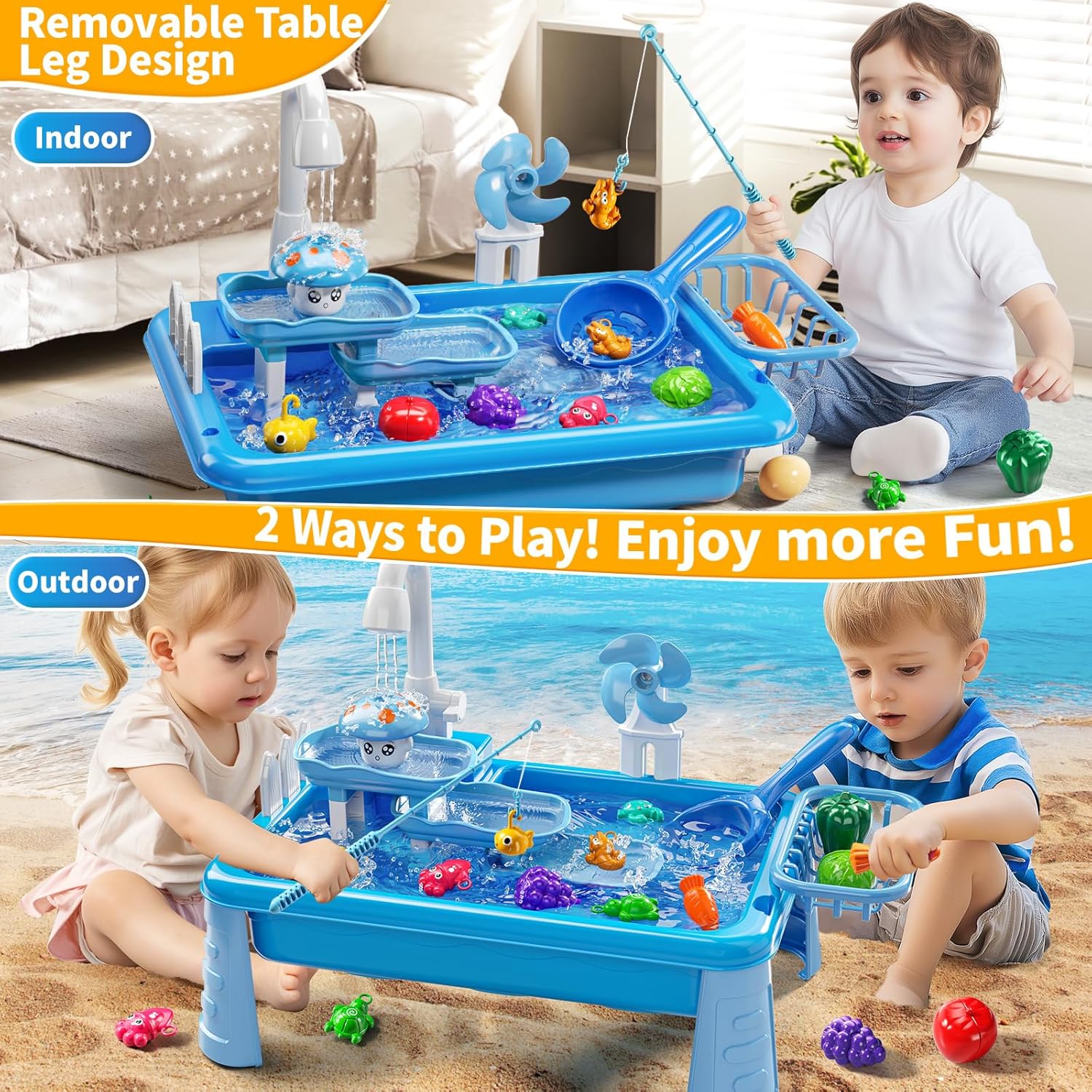 Water Table Play Sink Toy for  – Kids Outdoor Folding Table Bewertung und Preis