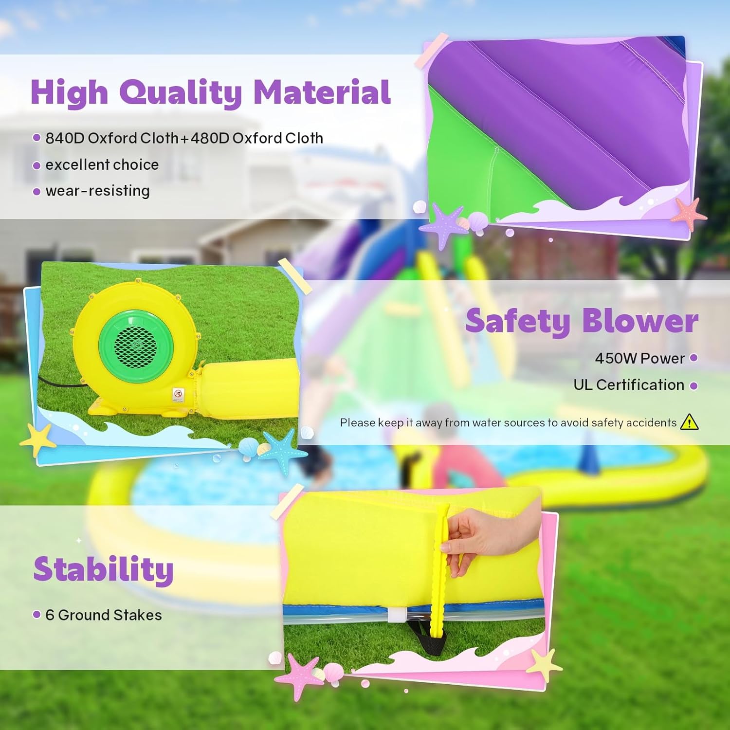13x14FT Inflatable Bounce Hous – Kids Outdoor Water Slide Bewertung und Preis