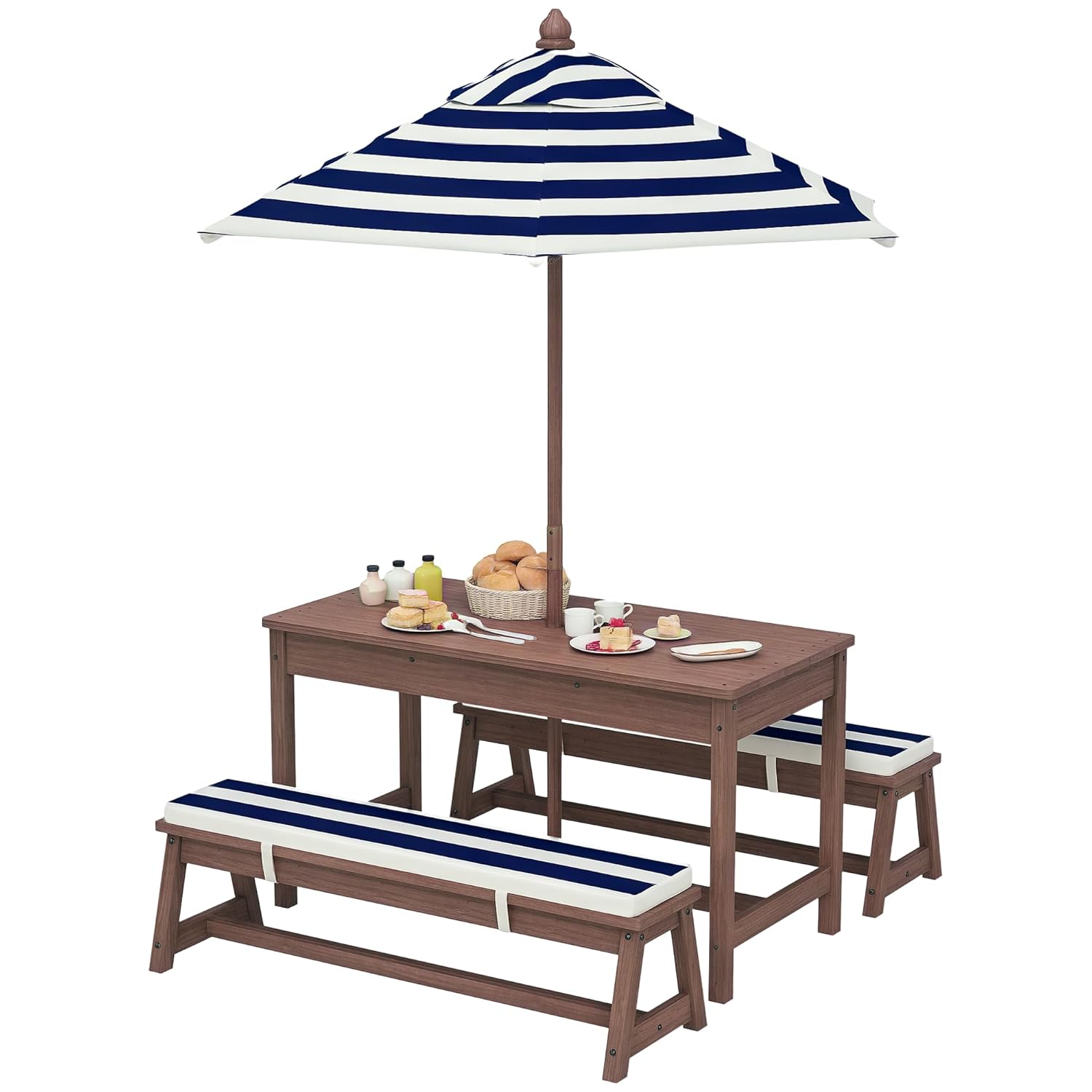 Wooden Kids Picnic Table & Ben – Kids Outdoor Bench With Umbrella Bewertung und Preis