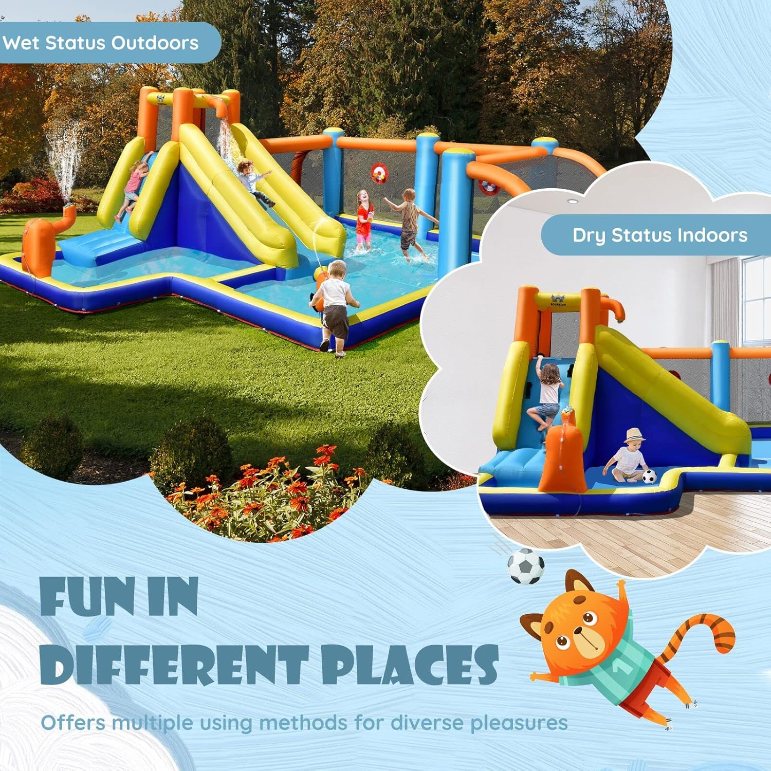 Inflatable Water Slide, Dual C – Kids Outdoor Water Slide Bewertung und Preis