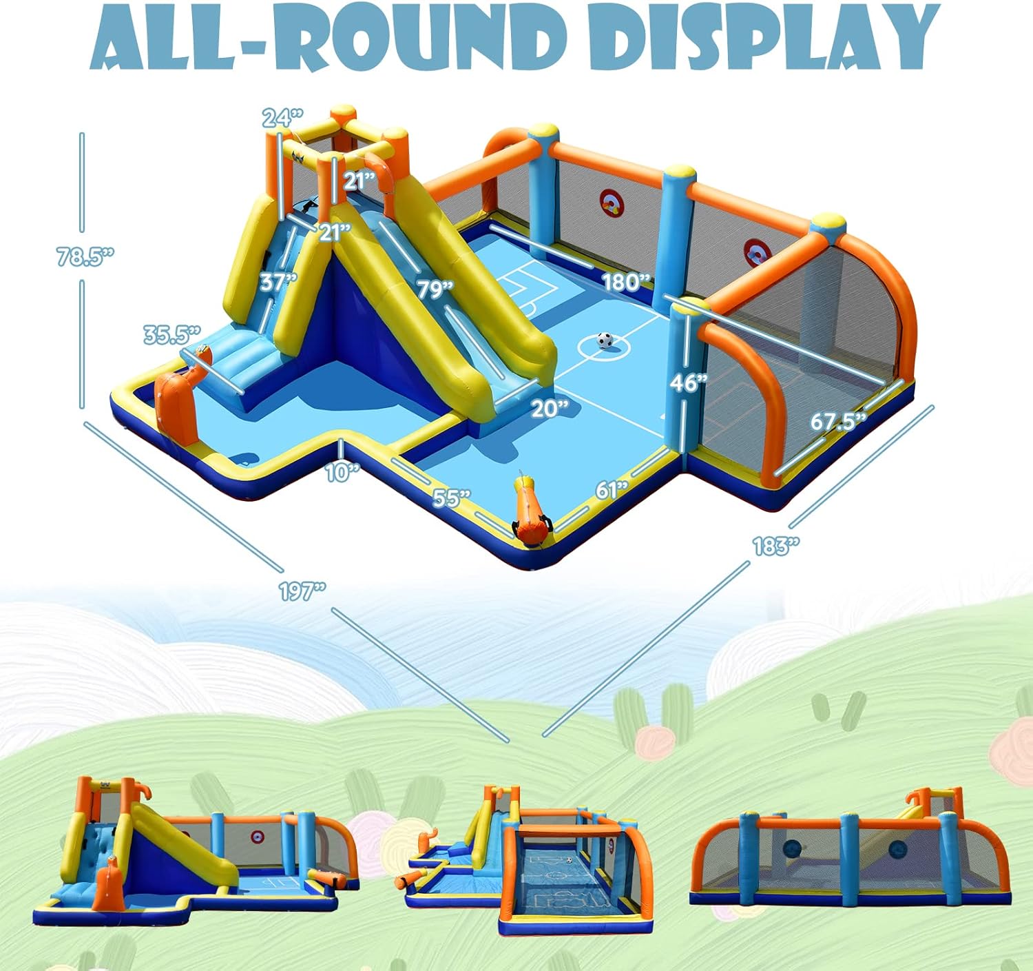 Inflatable Water Slide, Dual C – Kids Outdoor Water Slide Bewertung und Preis