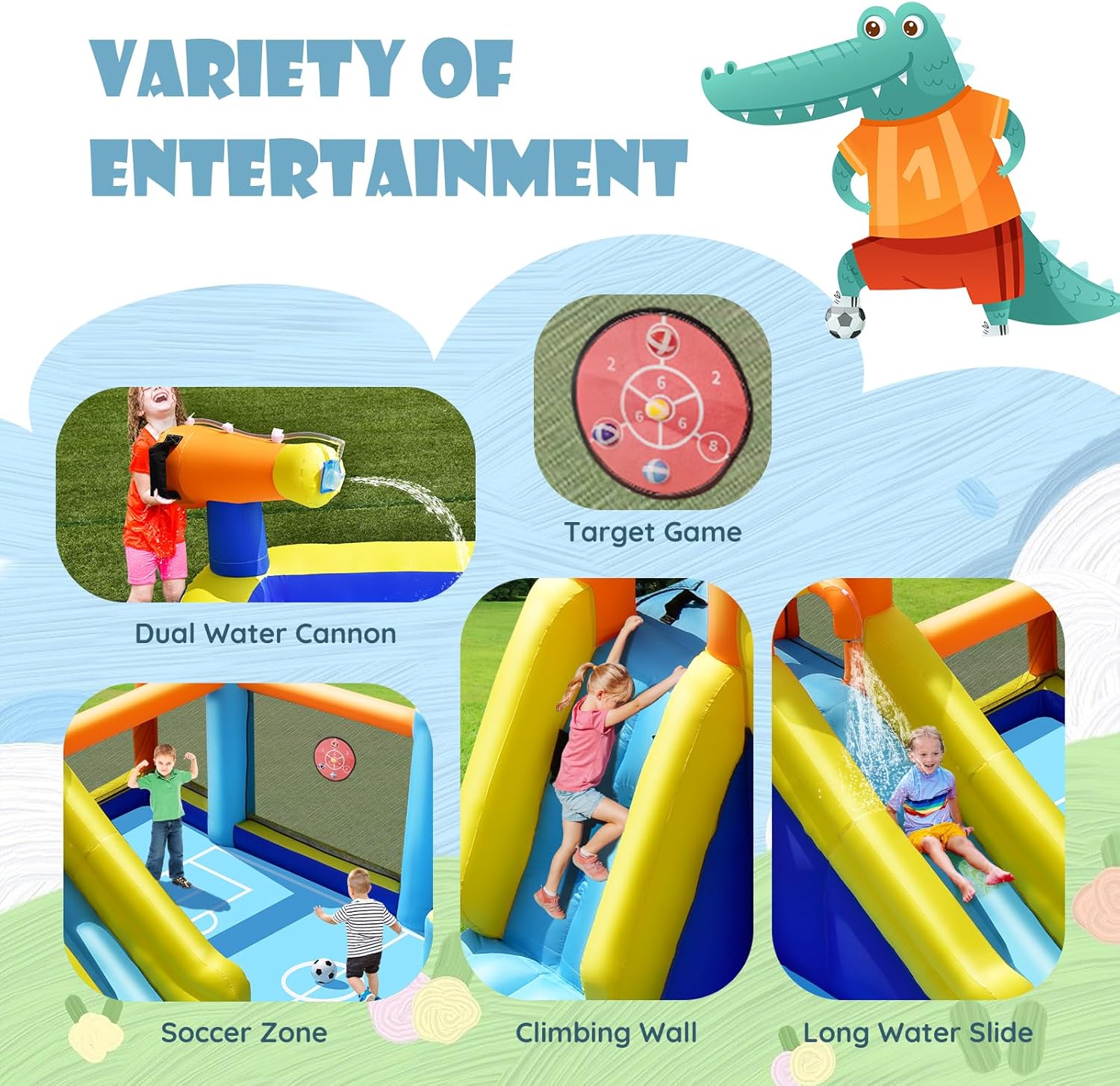 Inflatable Water Slide, Dual C – Kids Outdoor Water Slide Bewertung und Preis