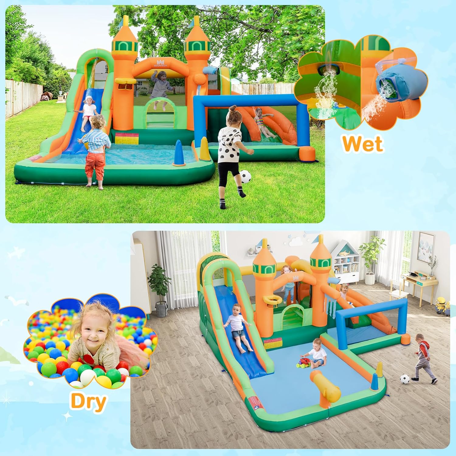 9-in-1 Inflatable Water Park B – Kids Outdoor Water Slide Bewertung und Preis