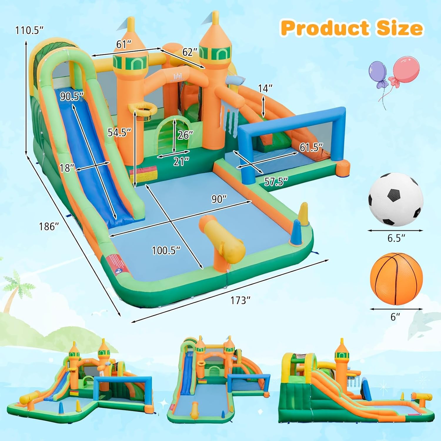 9-in-1 Inflatable Water Park B – Kids Outdoor Water Slide Bewertung und Preis