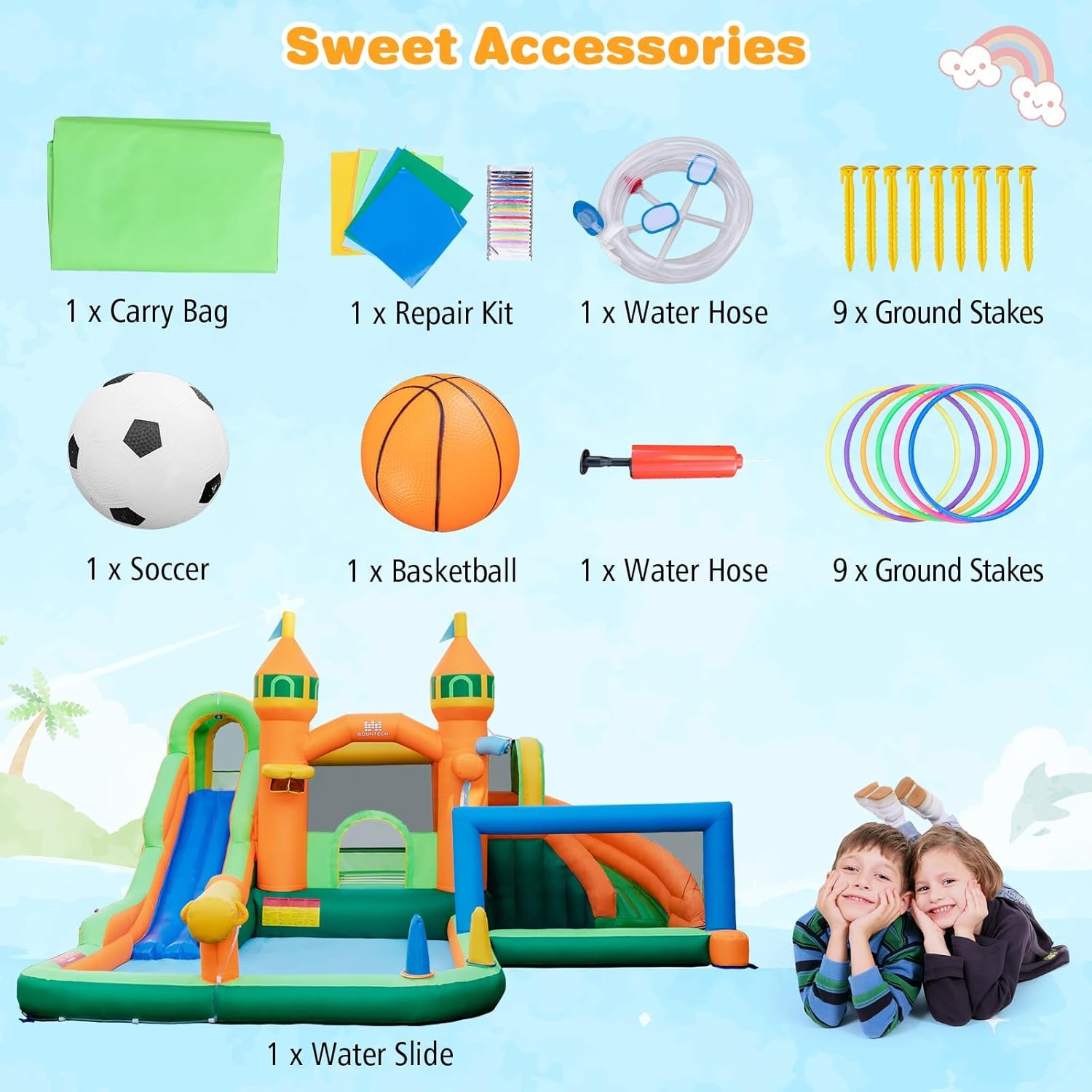 9-in-1 Inflatable Water Park B – Kids Outdoor Water Slide Bewertung und Preis