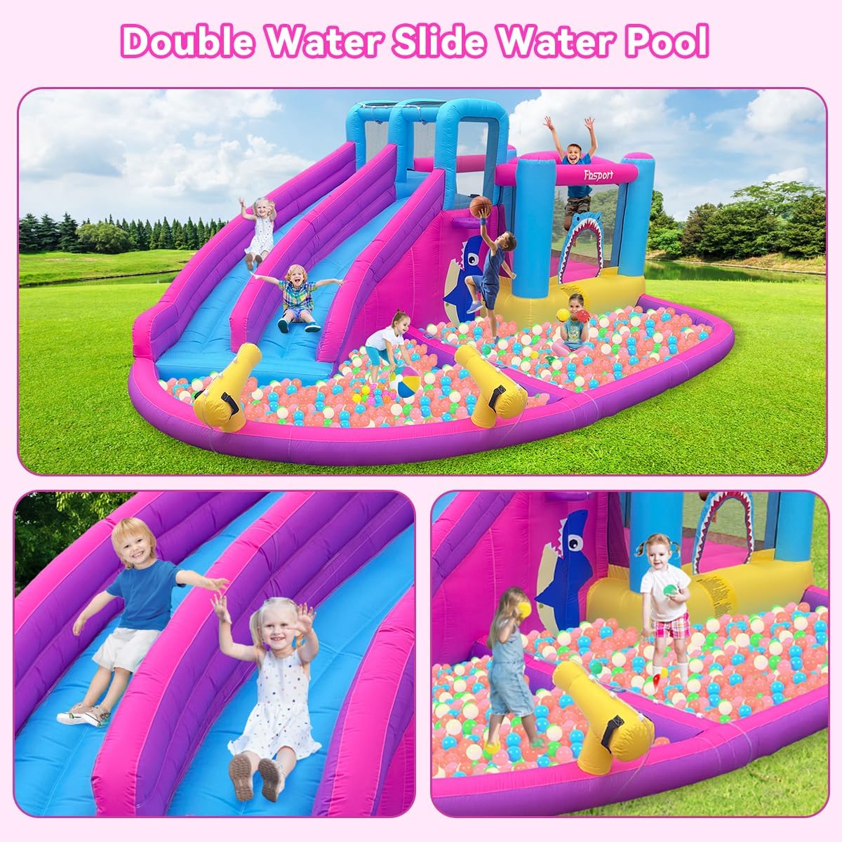 Twin Water Slides Inflatable B – Kids Outdoor Water Slide Bewertung und Preis